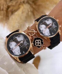 Resim Detaylı  Rose Gold Sert Silikon Kordon Çift Saatleri