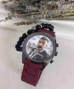 Bordo Sevgili Saati Sert Silikon Kordon