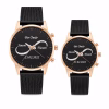 Siyah Rose Gold Sevgili Saatleri Hasır Çelik Kordon