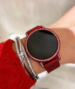 Kırmızı Dijital Led Kadın Saati