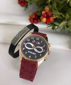 Erkek Bordo Rose Kasa Sevgili Saati