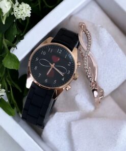Siyah Rose Kasa Kadın Saati