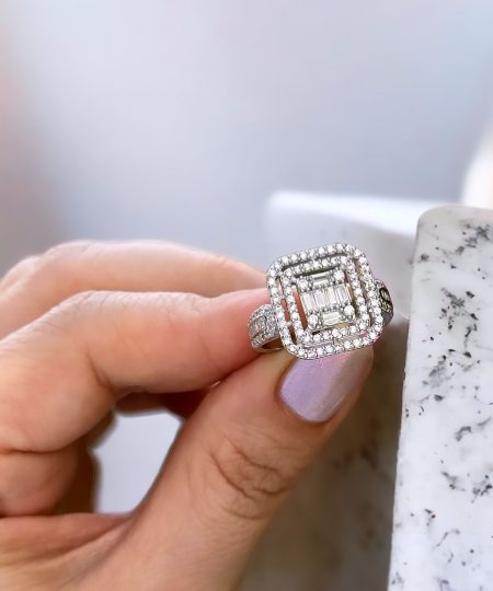 925 Ayar Gümüş Baget Taşlı Yüzük